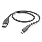 Hama USB - A to USB - C Quick Charging Cable, USB 2.0, 3 Metre, Black - FIXgenie